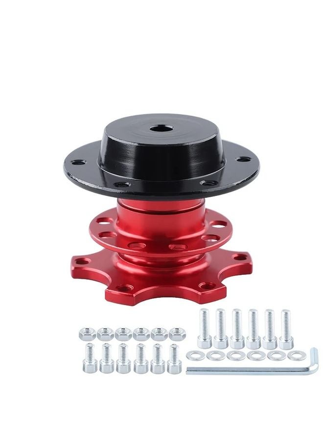 Yellow Universal Car Quick Release Steering Wheel Kit 6 Hole Hub Adapter Anti Theft Heightening Plate - Image 4